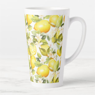 Amalfi Coast Lemon Pattern Latte Mug