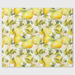 Amalfi Coast Lemon Pattern Wrapping Paper