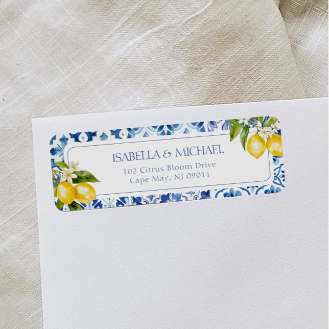 Amalfi Coast Lemon Return Address Label (Creator Uploaded)