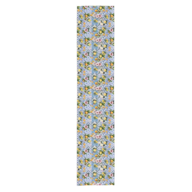 Amalfi Coast Lemon Tiles Italy  Short Table Runner (Front)