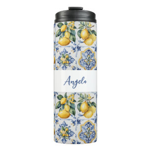 Amalfi Coast Lemon Tiles Italy  Thermal Tumbler