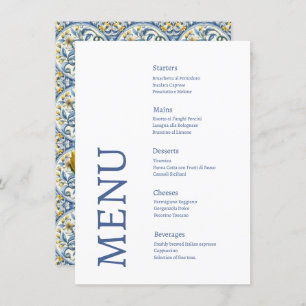 Amalfi Coast Lemon Tiles Italy Wedding Menu