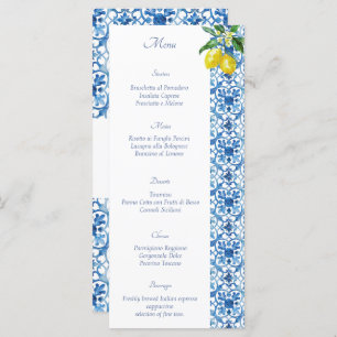 Amalfi Coast Lemon Tiles Italy Wedding Menu