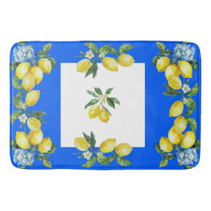 Amalfi Coast Lemons Ocean Blue Bath Mat