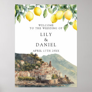 Amalfi Coast Lemons Wedding Welcome Sign
