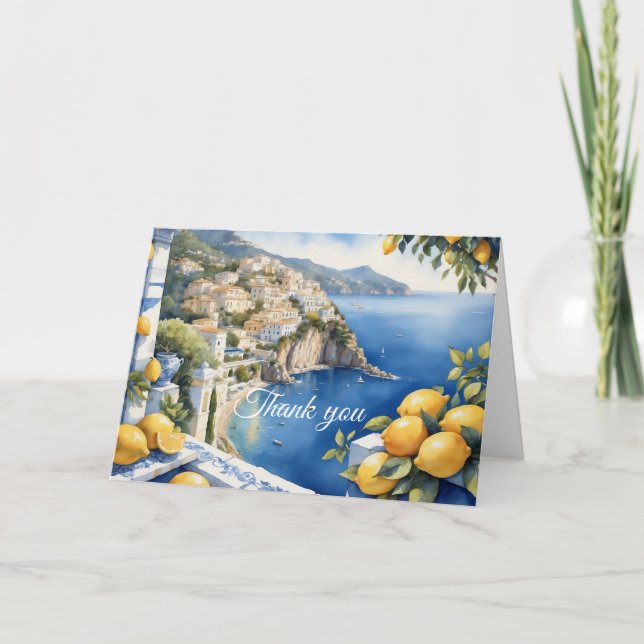 Amalfi Coast Lemons | your photo and text Thank You Card (Front)