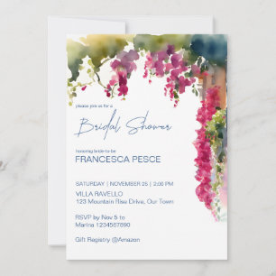 Amalfi coast Mediterranean Italian bridal shower Invitation