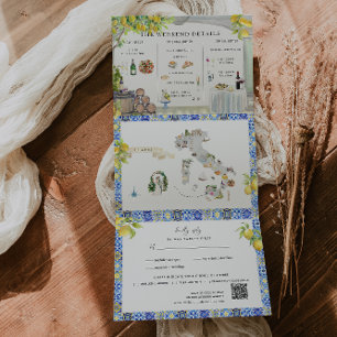 Amalfi Coast   Mediterranean Itinerary Map Tri-Fold Programme