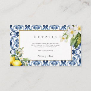 Amalfi Coast Mediterranean Lemon Tiles Details Enclosure Card