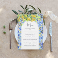 Amalfi Coast | Mediterranean Lemon Tiles Menu