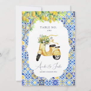 Amalfi Coast   Mediterranean Lemon Tiles Wedding Invitation