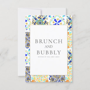 Amalfi Coast Mediterranean Tile Bridal Shower Card