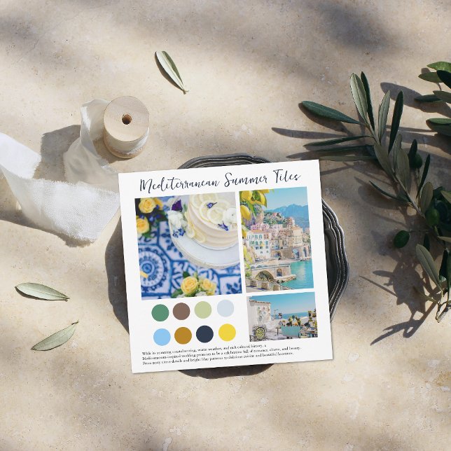 Amalfi Coast | Mediterranean Tiles Colour Palette Invitation (Creator Uploaded)