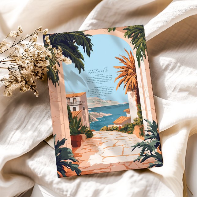 Amalfi Coast | Mediterranean Tiles Wedding Enclosure Card (Creator Uploaded)