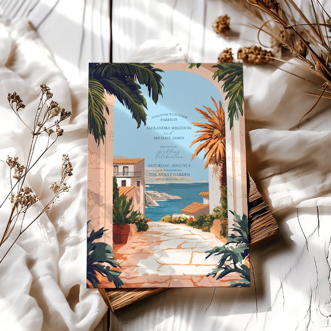 Amalfi Coast | Mediterranean Tiles Wedding Invitation (Creator Uploaded)