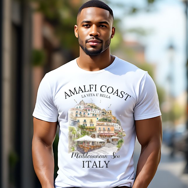Amalfi Coast Meditteranean Sea Vintage Landscape T-Shirt (Creator Uploaded)