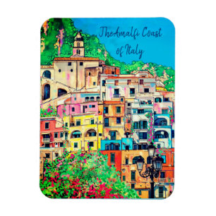 Amalfi Coast of Italy Colourful Contemporary Art Magnet