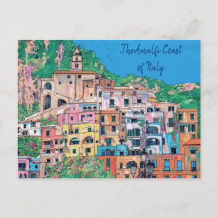 Amalfi Coast of Italy Traditional Art Postcard
