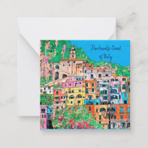 Amalfi Coast of Italy Traditional Digital Art Card