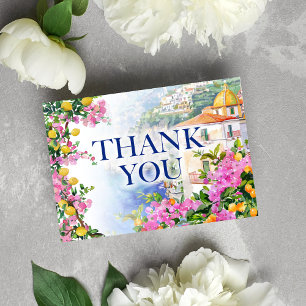 Amalfi Coast Pink Lemons Folded Thank You Card