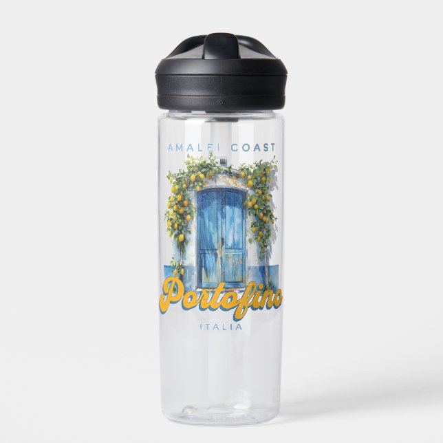 Amalfi Coast Portofino La Dolce Vita Italia Lemons Water Bottle (Front)