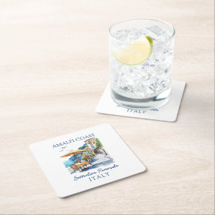 Amalfi Coast - Positano Italy Travel Square Paper Coaster
