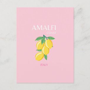 Amalfi Coast, Preppy Room, Pink Holiday Postcard