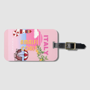 Amalfi Coast, Preppy Travel, Pink Luggage Tag