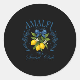 Amalfi Coast Social Club Italy Lemon Retro Summer Classic Round Sticker