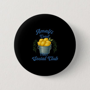 Amalfi Coast Social Club Italy Souvenir Lemon Vaca 6 Cm Round Badge