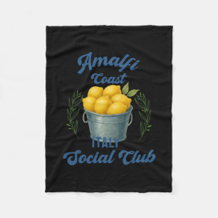 Amalfi Coast Social Club Italy Souvenir Lemon Vaca Fleece Blanket