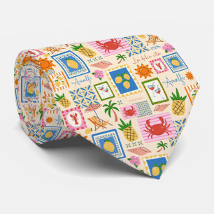 Amalfi Coast Summer Mediterranean Pattern  Tie