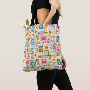 Amalfi Coast Summer Mediterranean Pattern Tote Bag