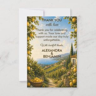 Amalfi Coast Thank You   Mediterranean Lemon  Card
