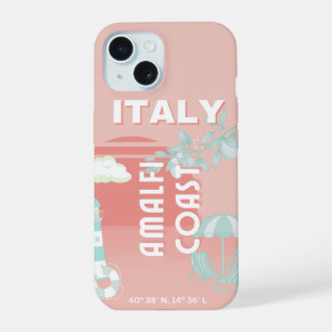 Amalfi Coast, Travel Art, Pastel iPhone 15 Case