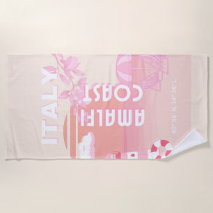 Amalfi Coast, Travel Art, Preppy Travel, Pastel Beach Towel
