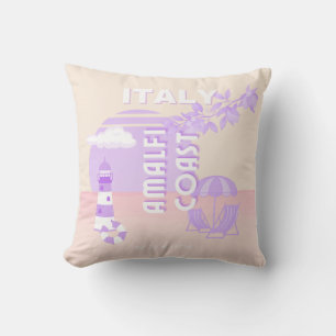 Amalfi Coast, Travel Art, Preppy Travel, Pastel Cushion