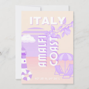 Amalfi Coast, Travel Art, Preppy Travel, Pastel Holiday Card