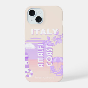 Amalfi Coast, Travel Art, Preppy Travel, Pastel iPhone 15 Case