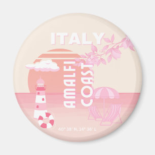 Amalfi Coast, Travel Art, Preppy Travel, Pastel Magnet