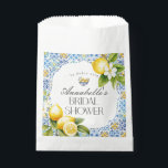 Amalfi Coast Tuscan Bridal Shower Dessert Favour Bag<br><div class="desc">Transport yourself to the sun-kissed shores of the Mediterranean with our Amalfi Coast theme party decor. Embrace the vibrant charm of Italy's picturesque coastline with our signature collection featuring bright blue tiles and zesty lemons, Infused with the essence of Positano and Tuscan allure reminiscent of the Mediterranean seascape. Whether you're...</div>