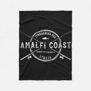 Amalfi Coast Vintage Crossed Fishing Rods Fleece Blanket