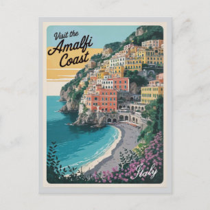 Amalfi Coast Vintage Italy Travel Postcard