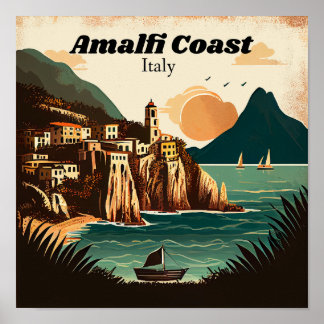 Amalfi Coast Vintage  Poster