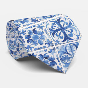 Amalfi Coast Watercolor Mediterranean Lemon Tie