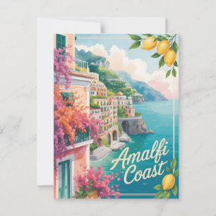 Amalfi Coast watercolor Postcard