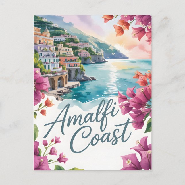 Amalfi Coast watercolor Postcard (Front)