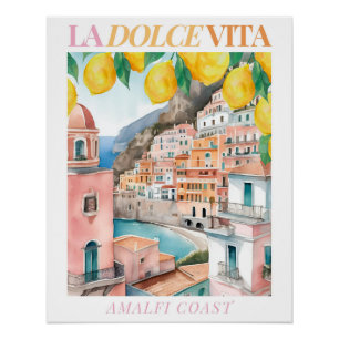 Amalfi Coast Watercolor Print