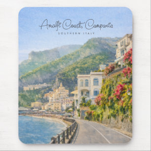 Amalfi Coast Watercolor Romantic Travel Keepsake Mouse Pad