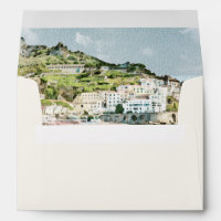 AMALFI COAST Watercolor Skyline Destination Travel